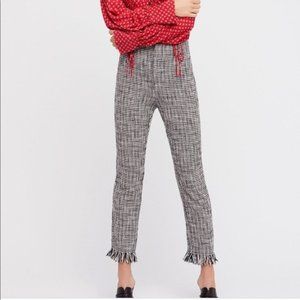 Free People Houndstooth Pants Black and White Sz 4